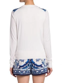 DOLCE&GABBANA Printed Silk Cardigan. 18 Gauge. -Deals DOLCE&GABBANA Store unnamed file 2200