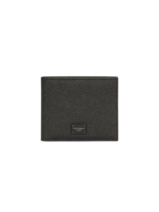DOLCE&GABBANA Pebbled Leather Bi-Fold Wallet For Men 3 DOLCE&GABBANA Pebbled Leather Bi-Fold Wallet For Men