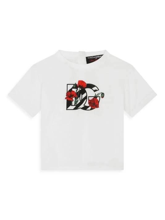 DOLCE&GABBANA Baby Girl's Bianco Logo Jersey T-Shirt For Kids 3 DOLCE&GABBANA Baby Girl's Bianco Logo Jersey T-Shirt For Kids