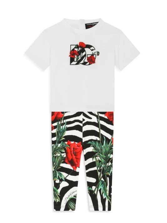 DOLCE&GABBANA Baby Girl's Bianco Logo Jersey T-Shirt For Kids 4 DOLCE&GABBANA Baby Girl's Bianco Logo Jersey T-Shirt For Kids - Image 2