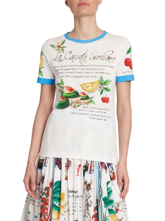 DOLCE&GABBANA Capri Painterly Crewneck T-Shirt 5 DOLCE&GABBANA Capri Painterly Crewneck T-Shirt - Image 3