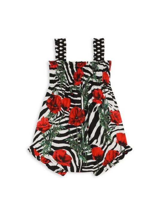DOLCE&GABBANA Baby Girl's Papaveri Cotton Romper For Kids 4 DOLCE&GABBANA Baby Girl's Papaveri Cotton Romper For Kids - Image 2