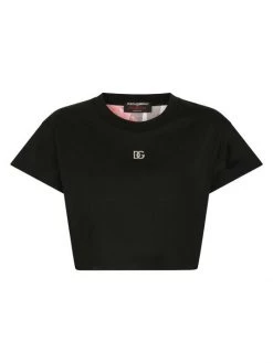 DOLCE&GABBANA Logo Cropped T-Shirt