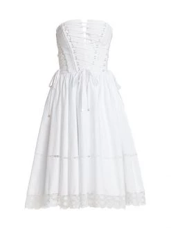 DOLCE&GABBANA Tuta Lace-Up Cotton Twill Dress