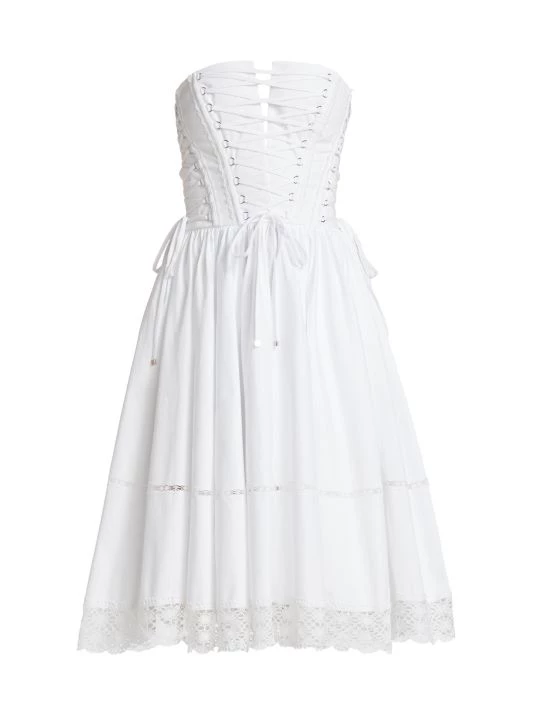 DOLCE&GABBANA Tuta Lace-Up Cotton Twill Dress 3 DOLCE&GABBANA Tuta Lace-Up Cotton Twill Dress