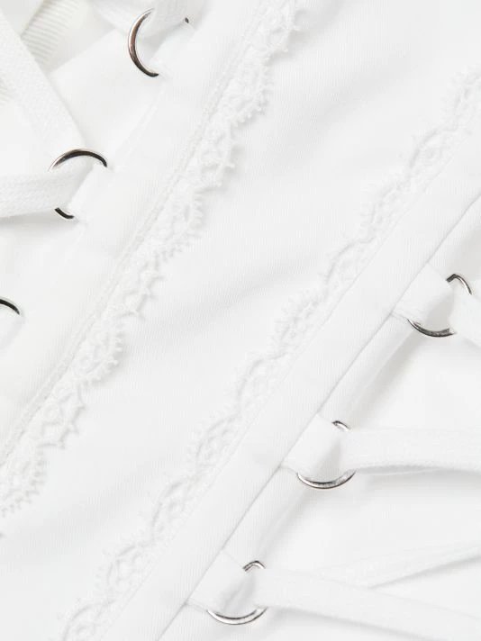 DOLCE&GABBANA Tuta Lace-Up Cotton Twill Dress 9 DOLCE&GABBANA Tuta Lace-Up Cotton Twill Dress - Image 7