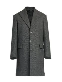 DOLCE&GABBANA Wool Herringbone Overcoat For Men