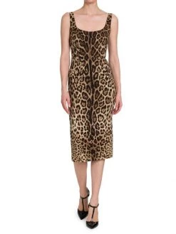 DOLCE&GABBANA Silk-Blend Leopard-Print Sheath Dress -Deals DOLCE&GABBANA Store unnamed file 233