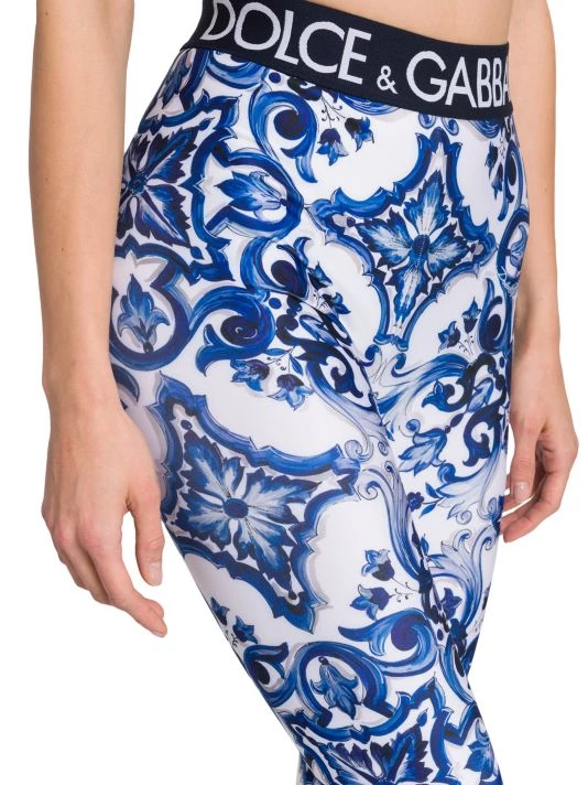 DOLCE&GABBANA Blu Mediterraneo Painterly Logo Leggings 8 DOLCE&GABBANA Blu Mediterraneo Painterly Logo Leggings - Image 6