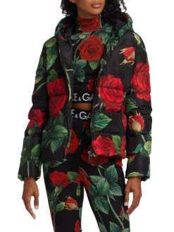 DOLCE&GABBANA Hooded Floral Puffer Jacket -Deals DOLCE&GABBANA Store unnamed file 2342