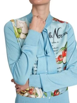 DOLCE&GABBANA Capri Printed Tie-Neck Cardigan -Deals DOLCE&GABBANA Store unnamed file 2353
