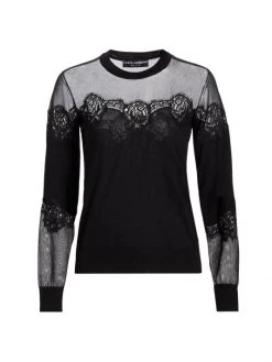 DOLCE&GABBANA Sheer & Lace Insert Sweater