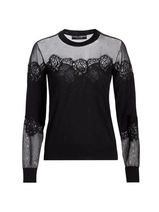 DOLCE&GABBANA Sheer & Lace Insert Sweater 3 DOLCE&GABBANA Sheer & Lace Insert Sweater