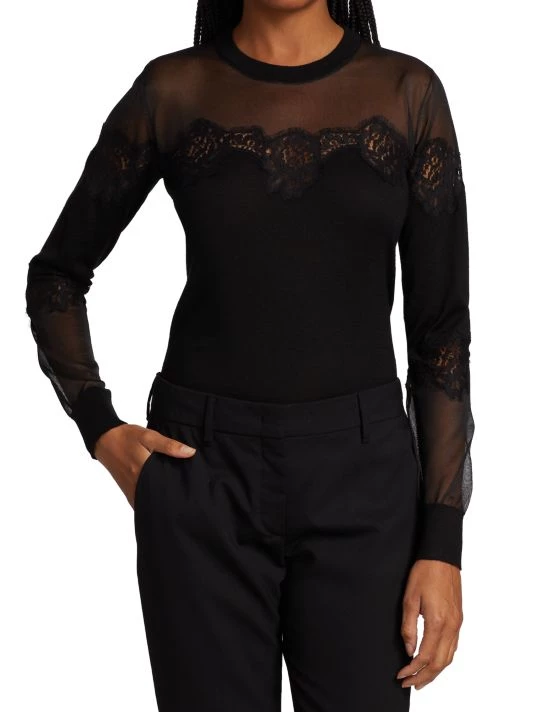 DOLCE&GABBANA Sheer & Lace Insert Sweater 4 DOLCE&GABBANA Sheer & Lace Insert Sweater - Image 2
