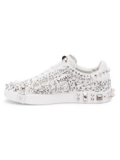 DOLCE&GABBANA Portofino Scribble Print Low-Top Sneakers For Men