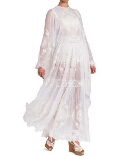 DOLCE&GABBANA Sheer Embroidered & Eyelet Maxi-Dress -Deals DOLCE&GABBANA Store unnamed file 2389