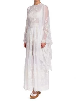 DOLCE&GABBANA Sheer Embroidered & Eyelet Maxi-Dress -Deals DOLCE&GABBANA Store unnamed file 2390