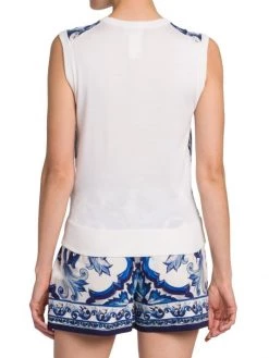 DOLCE&GABBANA Blu Mediterraneo Sleeveless Painterly Top -Deals DOLCE&GABBANA Store unnamed file 2403
