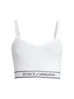 DOLCE&GABBANA Logo Band Crop Top Bianco Ottico -Deals DOLCE&GABBANA Store unnamed file 243