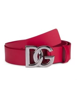 DOLCE&GABBANA 40cm Gunmetal Buckle Leather Belt For Men