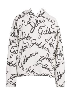 DOLCE&GABBANA Script Logo-Print Hoodie For Men