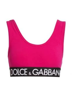 DOLCE&GABBANA Capri Cropped Logo-Hem Top Ciclamino -Deals DOLCE&GABBANA Store unnamed file 2443