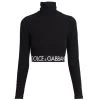DOLCE&GABBANA Capri Cropped Turtleneck Top Nero