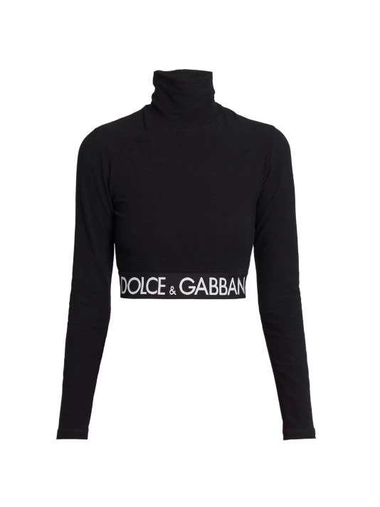 DOLCE&GABBANA Capri Cropped Turtleneck Top Nero 5 DOLCE&GABBANA Capri Cropped Turtleneck Top Nero - Image 3