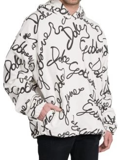 DOLCE&GABBANA Script Logo-Print Hoodie For Men -Deals DOLCE&GABBANA Store unnamed file 247