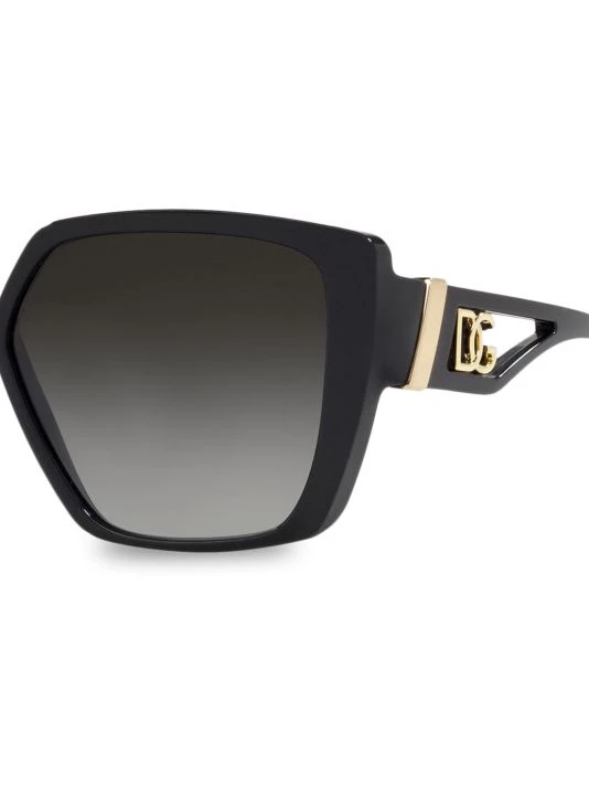 DOLCE&GABBANA 56MM Butterfly Sunglasses Black 5 DOLCE&GABBANA 56MM Butterfly Sunglasses Black - Image 3