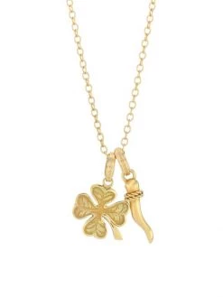 DOLCE&GABBANA 18K Clover & Horn Necklace