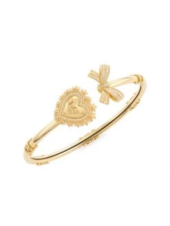DOLCE&GABBANA 18K Yellow Gold & Diamond Sacred Heart Bangle