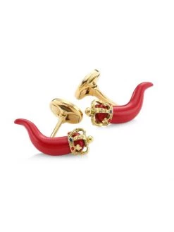 DOLCE&GABBANA Small Horn Amulet Crown Cufflinks