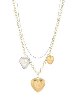 DOLCE&GABBANA 18K Yellow & White Gold Heart Necklace
