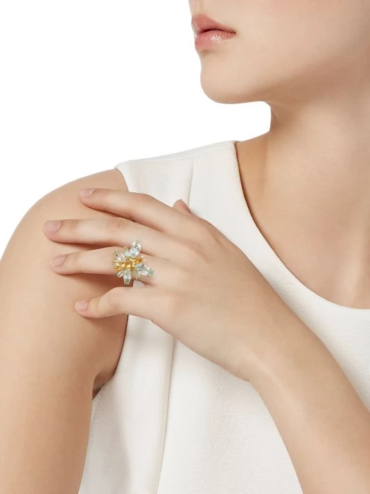 DOLCE&GABBANA Aquamarine, Citrine Quartz, & Diamond Ring 4 DOLCE&GABBANA Aquamarine, Citrine Quartz, & Diamond Ring - Image 2