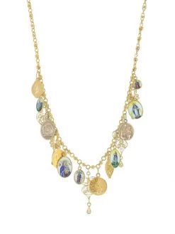 DOLCE&GABBANA 18K Yellow & White Gold Antique Pendant Charm Necklace