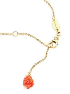 DOLCE&GABBANA 18K Yellow Gold & Mediterranean Coral Rose Pendant Necklace -Deals DOLCE&GABBANA Store unnamed file 2559