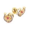 DOLCE&GABBANA 18K Yellow Gold Ruby Horseshoe Cufflinks
