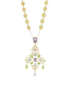 DOLCE&GABBANA 18K Yellow Gold & Multi-Stone Pendant Necklace