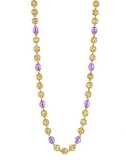 DOLCE&GABBANA 18K Gold Amethyst Sphere Necklace