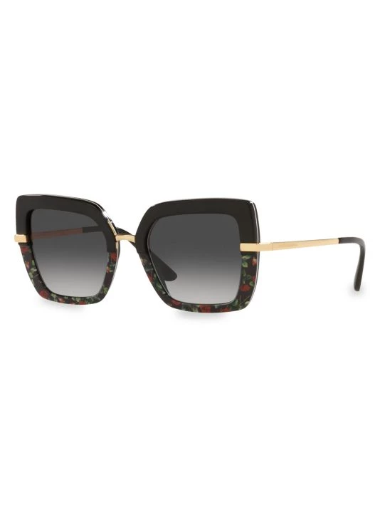 DOLCE&GABBANA 52MM Half-Print Butterfly Sunglasses Black Red 4 DOLCE&GABBANA 52MM Half-Print Butterfly Sunglasses Black Red - Image 2