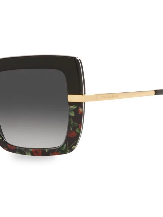 DOLCE&GABBANA 52MM Half-Print Butterfly Sunglasses Black Red 5 DOLCE&GABBANA 52MM Half-Print Butterfly Sunglasses Black Red - Image 3