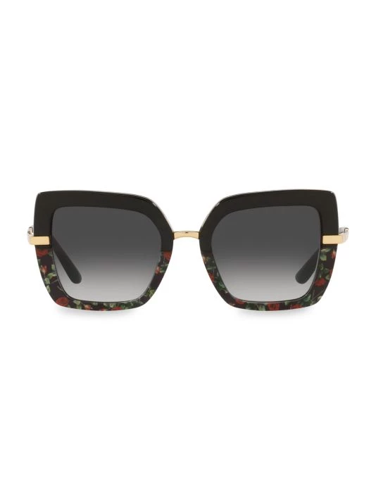 DOLCE&GABBANA 52MM Half-Print Butterfly Sunglasses Black Red 8 DOLCE&GABBANA 52MM Half-Print Butterfly Sunglasses Black Red - Image 6