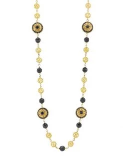 DOLCE&GABBANA 18K Yellow Gold Black Jade Necklace