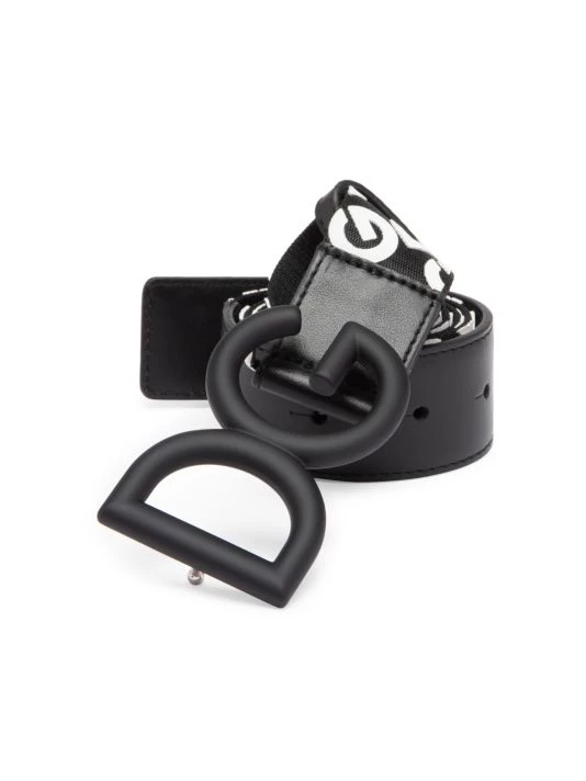 DOLCE&GABBANA DG Logo Buckle Belt For Men Black White 3 DOLCE&GABBANA DG Logo Buckle Belt For Men Black White
