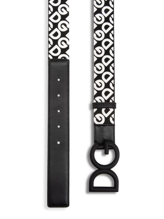 DOLCE&GABBANA DG Logo Buckle Belt For Men Black White 4 DOLCE&GABBANA DG Logo Buckle Belt For Men Black White - Image 2