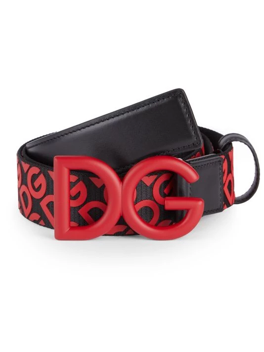 DOLCE&GABBANA DG Logo Buckle Belt For Men Black White 6 DOLCE&GABBANA DG Logo Buckle Belt For Men Black White - Image 4