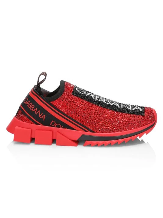 DOLCE&GABBANA Sorrento Embellished Logo Slip-On Knit Sneakers For Men Giallo Nero 3 DOLCE&GABBANA Sorrento Embellished Logo Slip-On Knit Sneakers For Men Giallo Nero