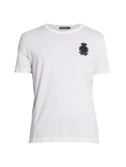 DOLCE&GABBANA Embroidered Crest Cotton T-Shirt For Men