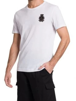 DOLCE&GABBANA Embroidered Crest Cotton T-Shirt For Men -Deals DOLCE&GABBANA Store unnamed file 2707